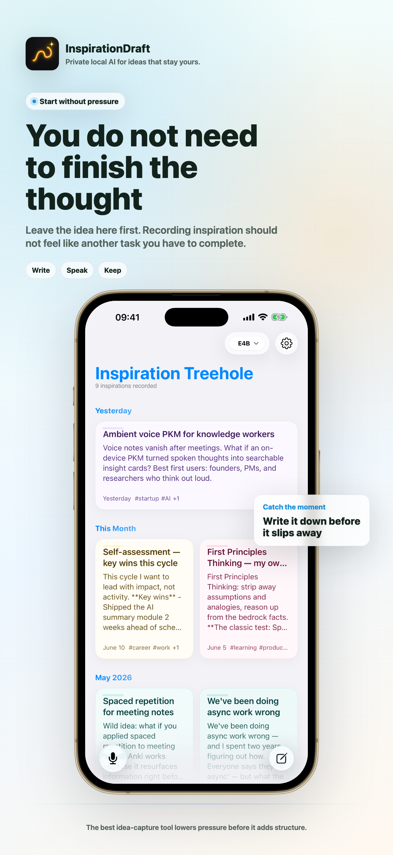 InspirationDraft home screenshot